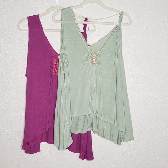 Free People New Vibes Tank Bundle Pink & Green - Picture 11 of 13